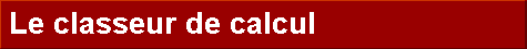  Le classeur de calcul 