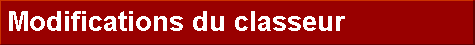  Modifications du classeur 