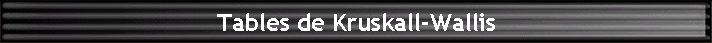 Tables de Kruskall-Wallis
